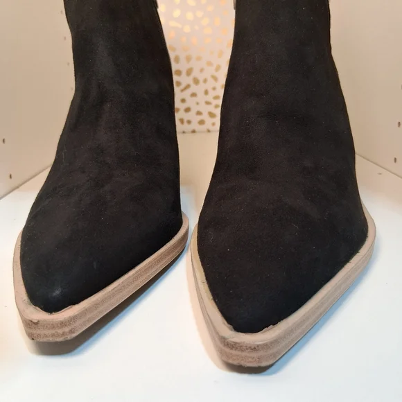 Vince Camuto Black Ankle Booties with Peep-Toe Design - Picture 3 of 8